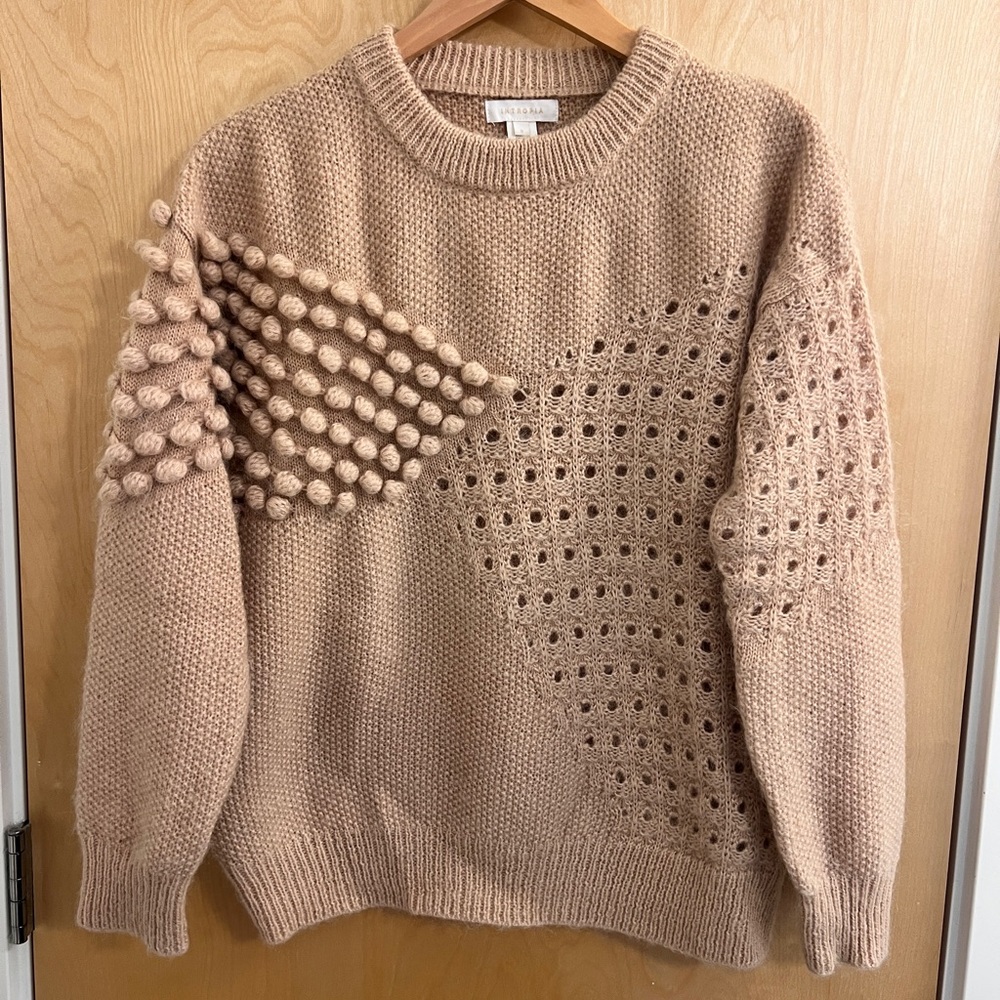 Elegant Textured Tan Sweater